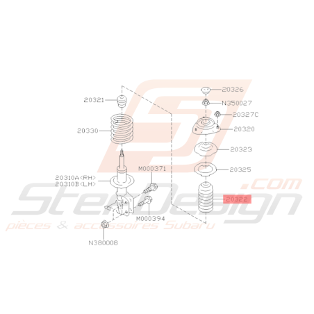 Cache Poussière Amortisseur Origine Subaru BRZ 2013 - 201936335