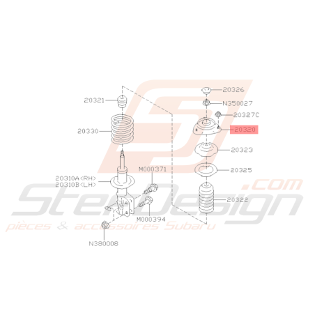 Coupelle d'amortisseur avant origine subaru GT 93-00 WRX/STI 01-07 BRZ 13-1936338