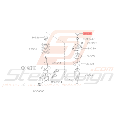 Pare poussière amortisseur avant Origine Subaru FORESTER 97-02 STI 01-14 BRZ 13-1936341