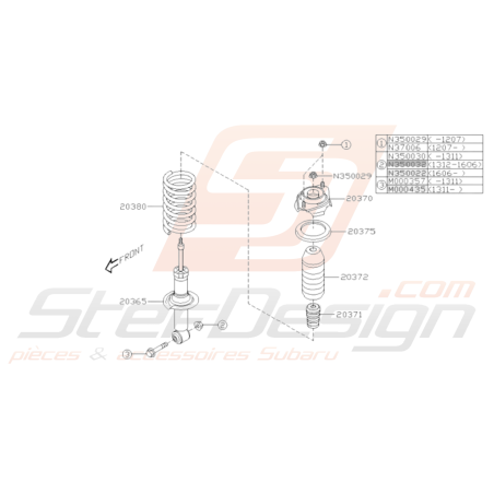 Schéma Amortisseur Arrière Origine Subaru BRZ 2013 - 201936342
