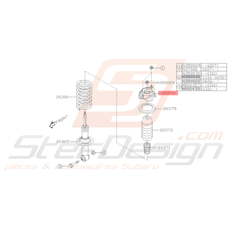 Coupelle d'amortisseur arrière origine subaru STI 08-19 BRZ 13-1936351