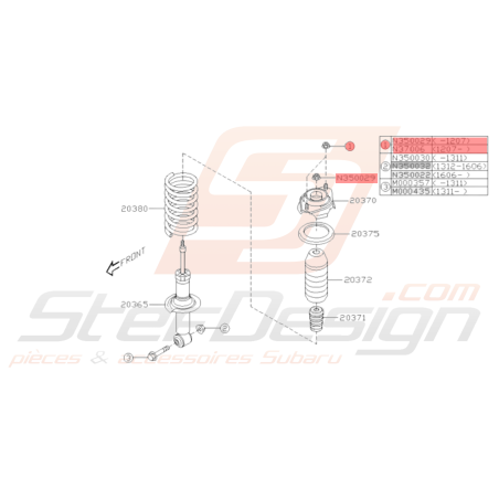 Écrou Fixation Coupelle Amortisseur Origine Subaru BRZ 13-19 STI 11-1436353