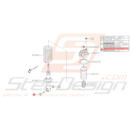 Boulon amortisseur arrière Subaru WRX 08-10 STI 08-11/13 BRZ 13-11/1336356