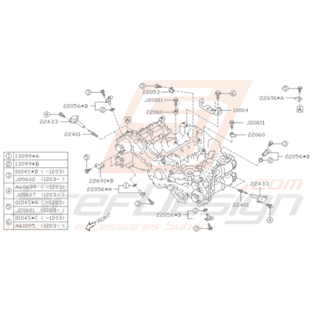 Schéma Bougies d'allumage et Câbles Haute Tension Origine Subaru BRZ 13-1936390