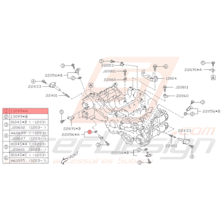Joint Torique Arbre à Cames Origine Subaru BRZ 2013 - 201936402