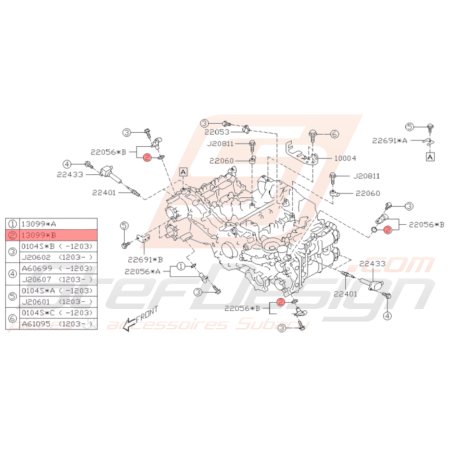 Joint Torique Arbre à Cames Origine Subaru BRZ 2013 - 201936403