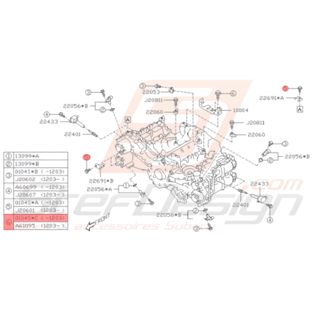 Vis Support d'alternateur et Turbo Subaru GT 94-00 WRX STI 01-14 BRZ 13 FORESTER 97-02/05-0736412