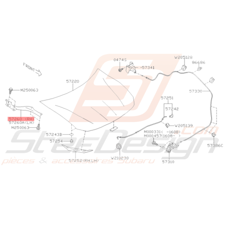 Charnière de Capot Origine Subaru BRZ 2013 - 201936422