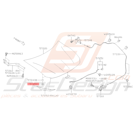 Butée Caoutchouc Capot Subaru WRX STI 2008-2014 BRZ 2013-201936426