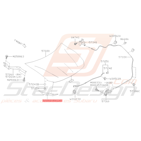 Joint Capot Origine Subaru BRZ 2013 - 201936427