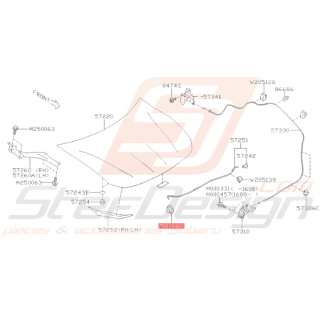 Bague Montant de Capot Origine Subaru BRZ 2013 - 201936428