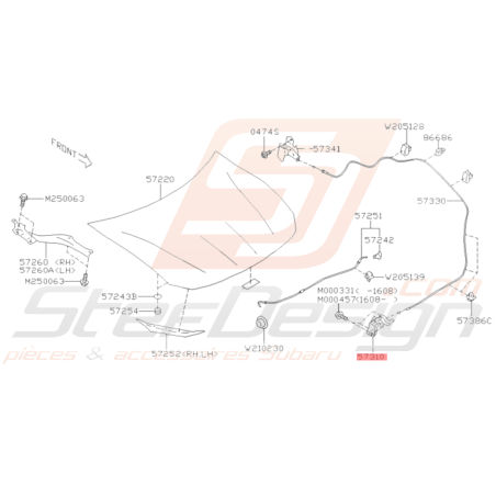 Serrure de Capot Origine Subaru BRZ 2013 - 201936429