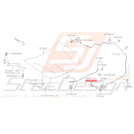Clips Capot Origine Subaru BRZ 07/2016 - 201936431