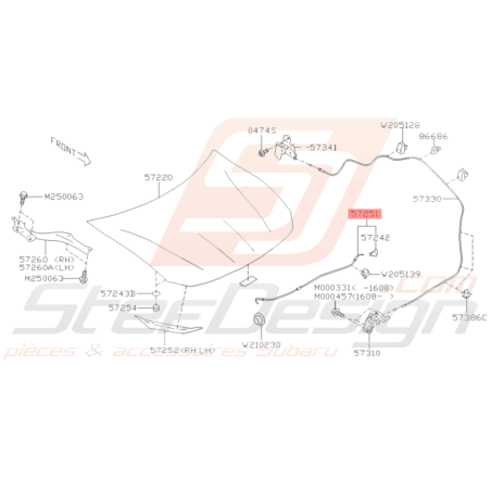 Support de Capot Origine Subaru BRZ 2013 - 201936434