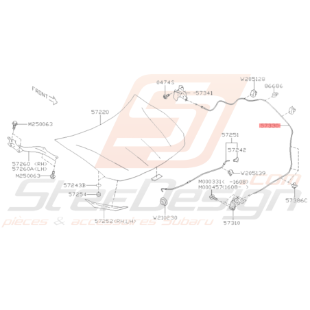 Cable Ouverture de Capot Origine Subaru BRZ 2013 - 201936435