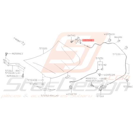 Tirette Ouverture Capot Origine Subaru BRZ 2013 - 201936438