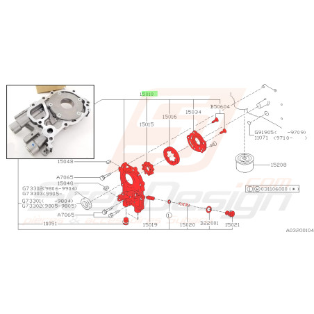 Pompe à huile origine pour subaru forester SF5 EJ20J 199736446