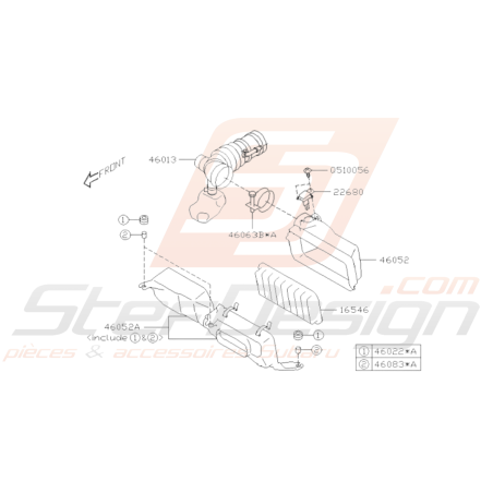 Schéma Filtre à Air et Cartouche Filtrante Origine Subaru BRZ 13-1936454