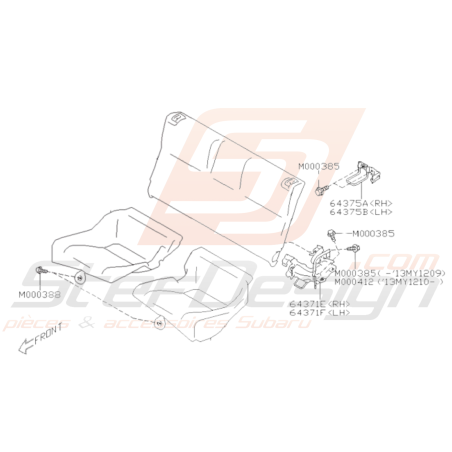 Schéma Banquette Arrière Origine Subaru BRZ 2013 - 201936466