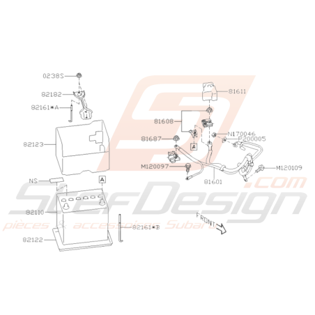 Schéma de Fixation de Batterie Subaru BRZ 2013 - 201936513