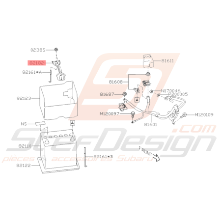 Support de batterie supérieur WRX STI 2006-2014 BRZ 2013-201936515