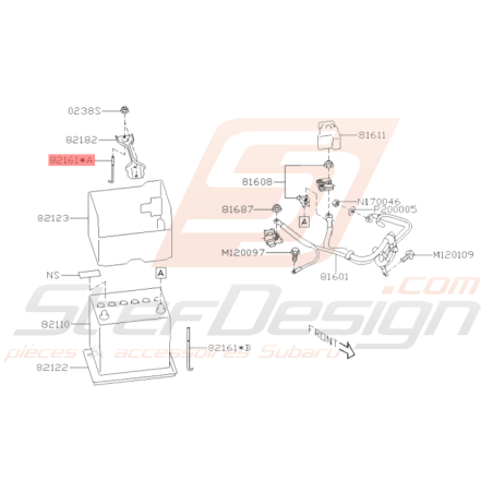 Tige Fixation de Batterie Origine Subaru BRZ 2013 - 201936516
