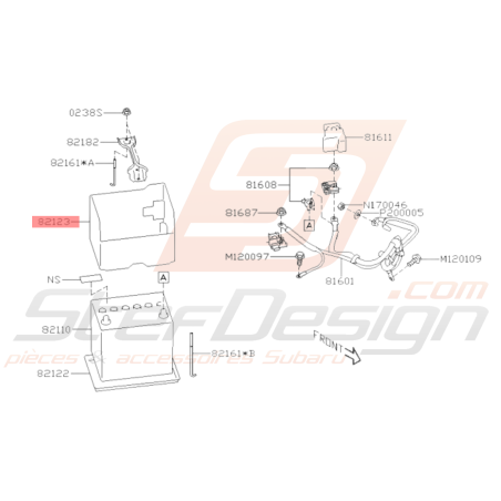 Chaussette isolante batterie Origine Subaru WRX STI 06-1436517