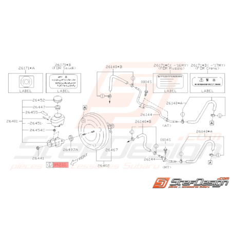 Attache Origine Subaru GT 93-06/97 WRX 04-10 STI 04-14 BRZ 13-1936532