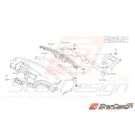 Schéma Conduit de Ventilation Origine Subaru WRX STI 2008 - 201436537