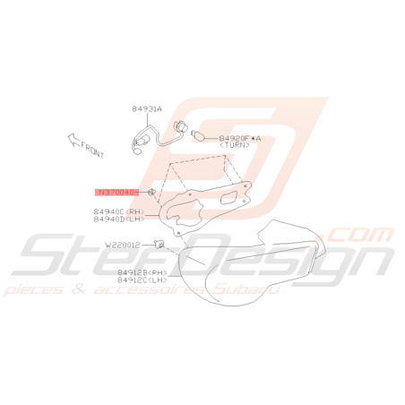 Ecrou embase Origine Subaru GT 97-00 WRX STI 01-07 BRZ 13-1936568