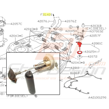 Jauge à carburant pour Subaru EJ20Z diesel - 200936582
