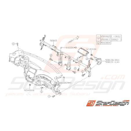 Schéma Faisceau de Direction Origine Subaru WRX STI 2008 - 201436615