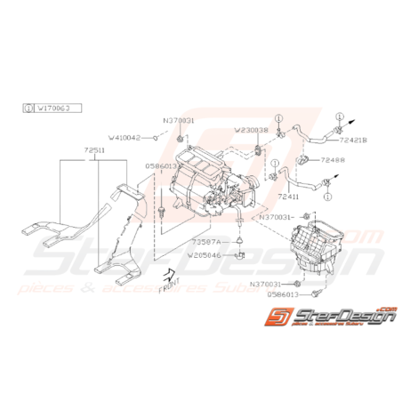 Schéma Tuyau et Conduit Système de Chauffage Origine Subaru WRX STI 08-1436666