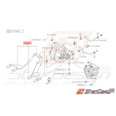 Gaines de Chauffage Origine Subaru WRX STI 2008 - 201436667