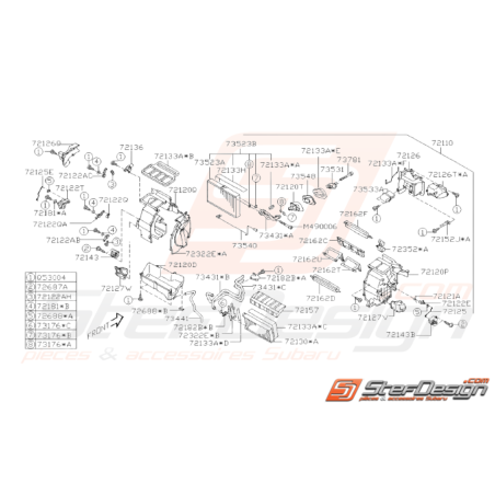 Schéma Unité de Chauffage Origine Subaru WRX STI 2008 - 201436677