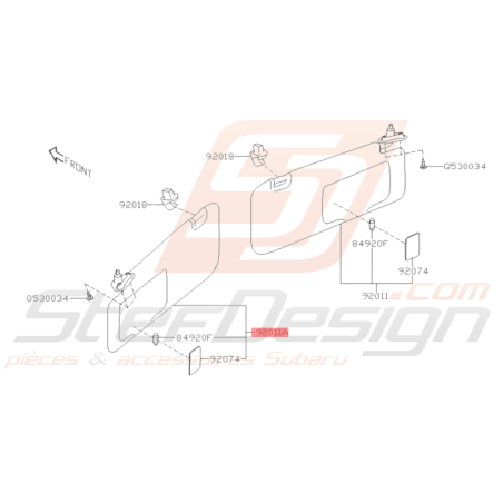Pare Soleil Avant Gauche Origine Subaru BRZ 2013 - 201936735