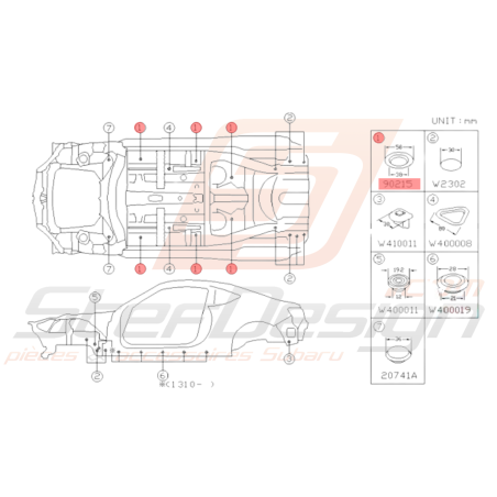 Bouchon de Plancher Origine Subaru BRZ 2013 - 201936764