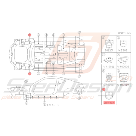 Bouchon B Origine Subaru WRX STI 2008 - 2014 BRZ 2013 - 201936772