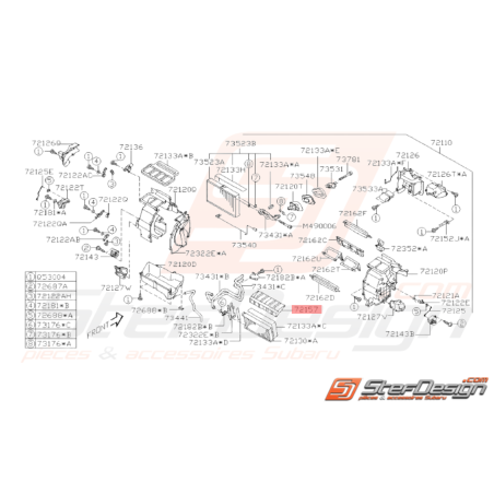 Guide Unité de Chauffage Origine Subaru WRX STI 2008 - 201436777