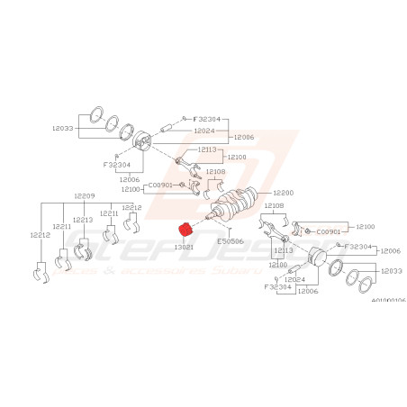 Poulie de vilebrequin origine pour subaru forester SF5 EJ20J36807