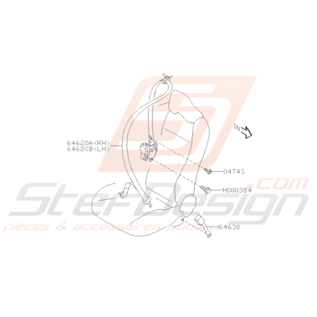 Schéma Ceinture Avant Origine Subaru BRZ 2013 - 201936826