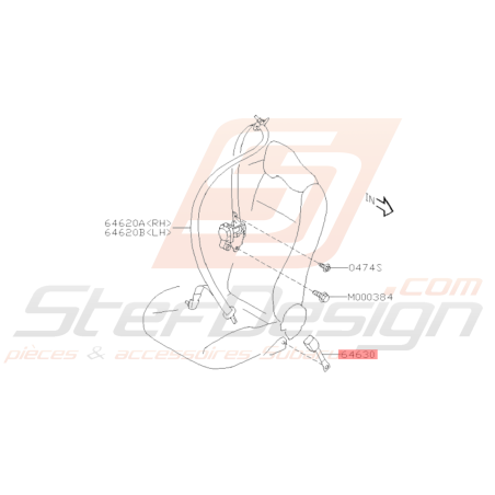 Boucle de Ceinture Avant Origine Subaru BRZ 2013 - 201936833