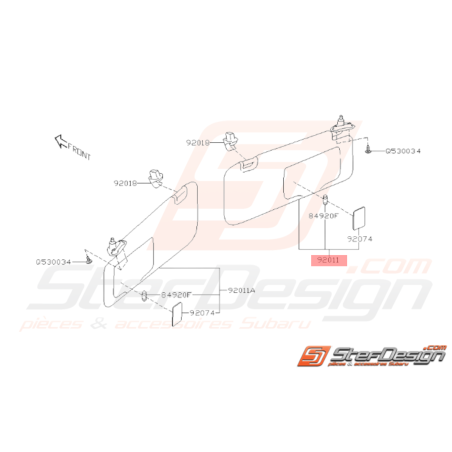 Pare Soleil Avant Droit Origine Subaru BRZ 2015 - 201936871