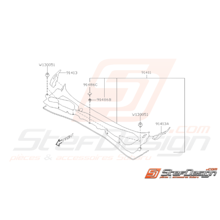 Schéma Baie de Pare Brise Origine Subaru WRX STI 2008-201436909