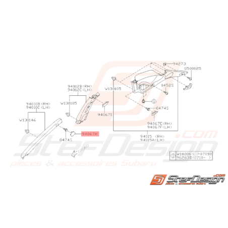Cache Montant de Pare Brise Origine Subaru WRX 2008 - 201036919