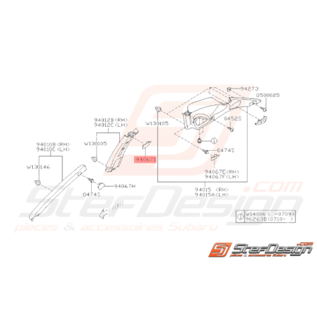 Bouchon Panneau de Garniture Origine Subaru WRX 2008 - 201036921