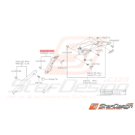 Garniture Montant Supérieur Origine Subaru WRX 2008 - 201036924