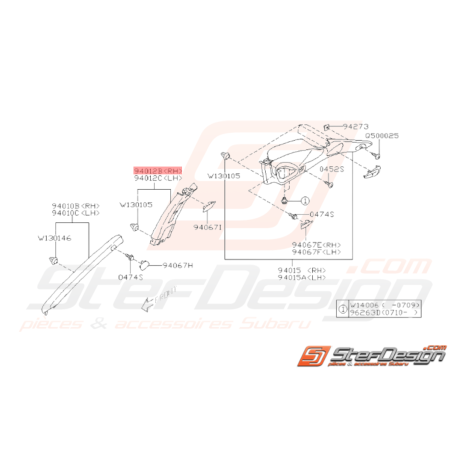 Garniture Montant Supérieur Origine Subaru STI 2008 - 201436927