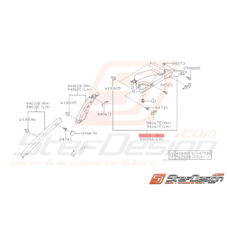 Garniture Montant Supérieur Origine Subaru WRX 2008 - 16/11/200836928