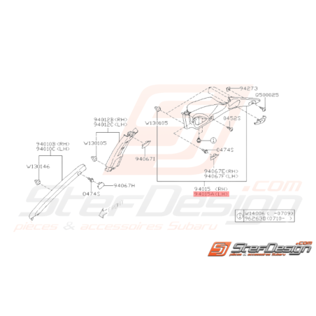 Garniture Montant Supérieur Gauche Origine Subaru STI 17/11/2008 - 201436939